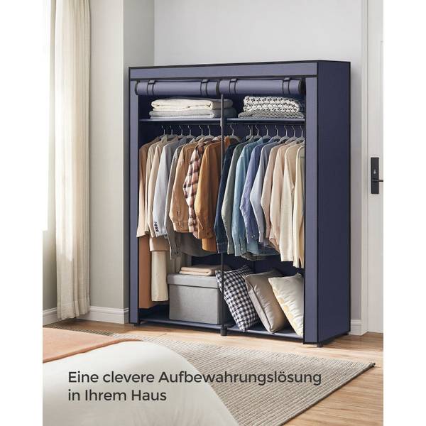 Stoffschrank Freetown Blau - Kunststoff - 140 x 174 x 43 cm