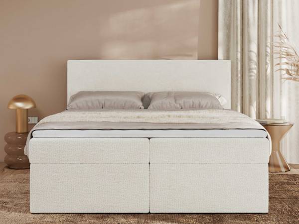 Boxspringbett JAGUAR Weiß - H4 - Liegefläche Breite: 140 cm