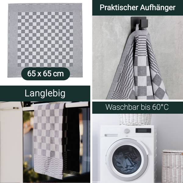 Geschirrtücher 00000352 6er-Set Anthrazit