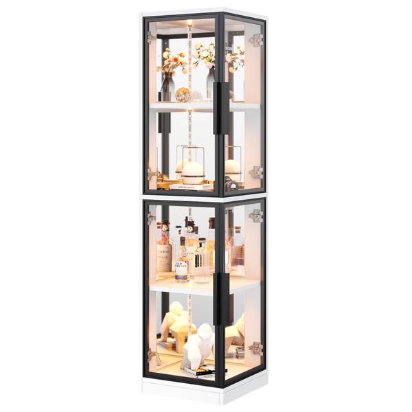 Vitrine FANGLS41 Ⅳ Weiß - Holzwerkstoff - 44 x 164 x 42 cm