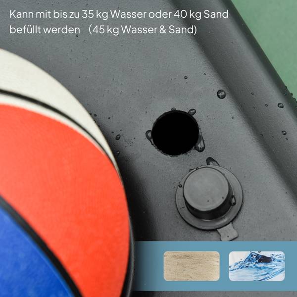 Basketballkorb A61-028RD Schwarz - Metall - 48 x 254 x 76 cm