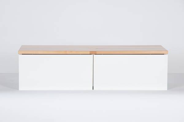 Wandregal mit Schublade Braun - Weiß