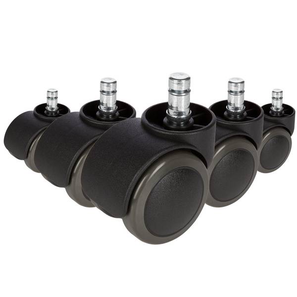 Stuhlrollen 5x ROLO 11mm/50mm Schwarz - Metall - 6 x 6 x 5 cm