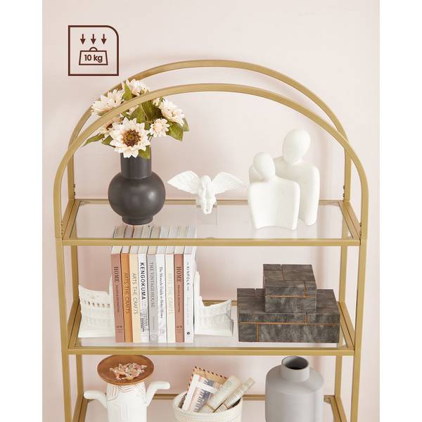 Bücherregal Tripoli Gold - Metall - 83 x 184 x 31 cm