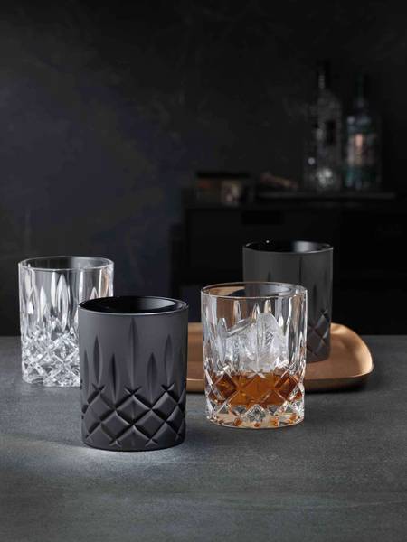 Whiskygläser Noblesse 2er Set Schwarz - Glas - 9 x 11 x 9 cm