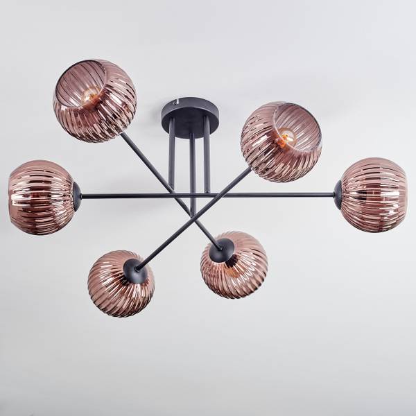 Deckenleuchte Cesaro Aluminium - Klarglas - 78 x 29 x 78 cm