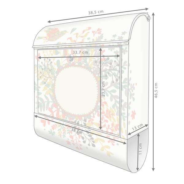 Briefkasten Stahl Frühling Weiß - Stahl - 38 x 46 x 13 cm