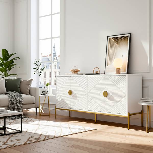 Sideboard Apneumone Weiß - Holzwerkstoff - 40 x 80 x 162 cm