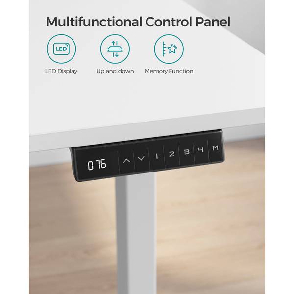 Höhenverstellbarer Schreibtisch Nuuk Weiß - Metall - 175 x 115 x 60 cm