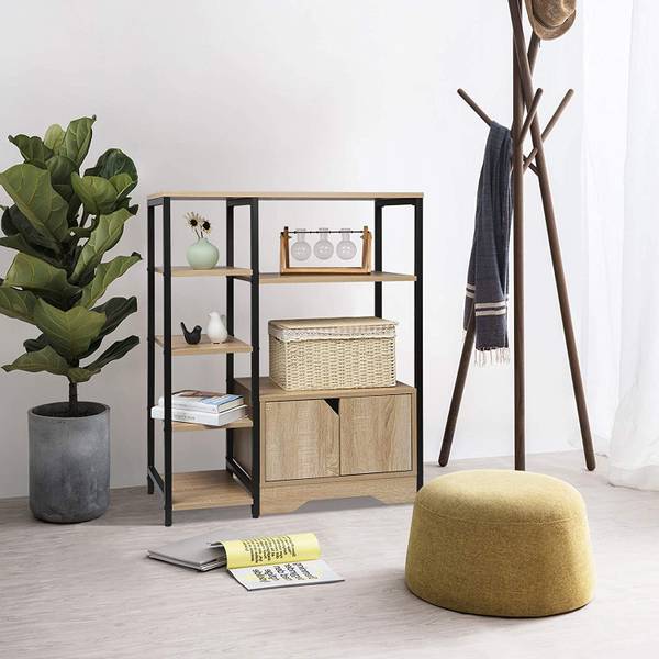 Standregal Finja Braun - Holzwerkstoff - Metall - 80 x 97 x 35 cm