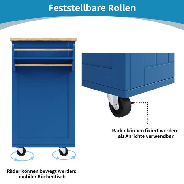 Keukeneiland  Hestia Ⅰ blauw - hout