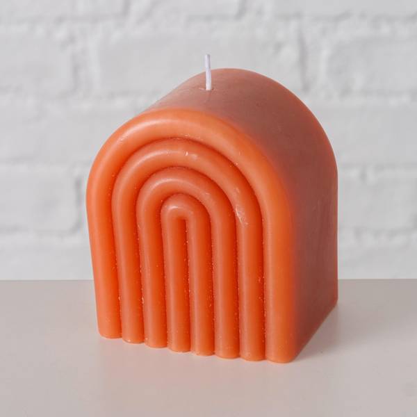 Kerze ARCH I Orange - Wachs - 6 x 9 x 8 cm
