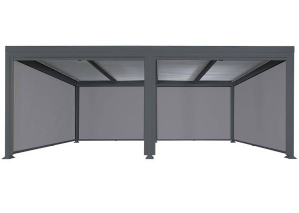 Alu Pergola L41 met 6x zijwand grijs - aluminium - 590 x 224 x 306 cm