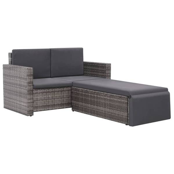Garten-Sofagarnitur 3002805 (2-teilig) Grau - Polyester - Stahl - 65 x 72 x 123 cm