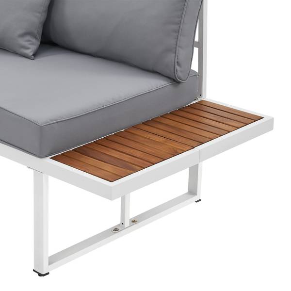 Gartenmöbel Lounge St Tropez (2er Set) Weiß - Metall - 192 x 77 x 219 cm