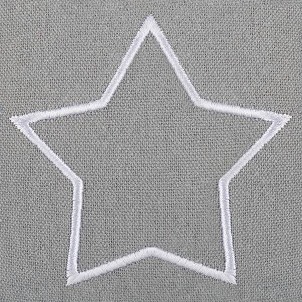 4 x Türstopper Sack Stern grau Grau - Weiß