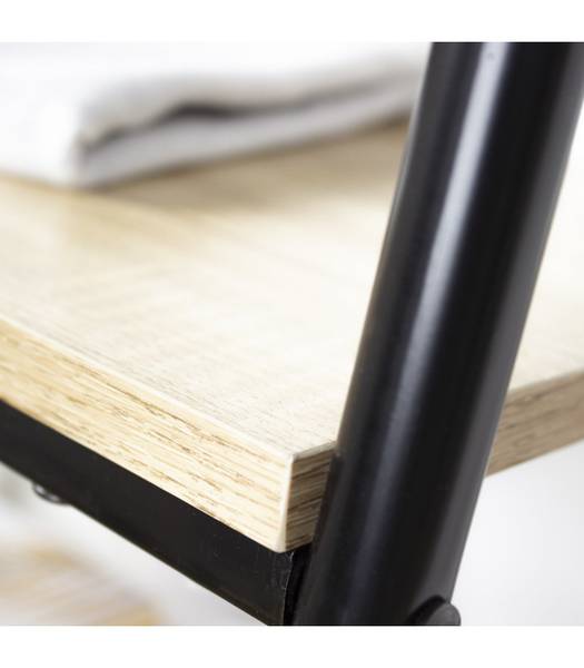 Garderobenständer mit 2 Regalen Schwarz - Metall - 40 x 151 x 65 cm