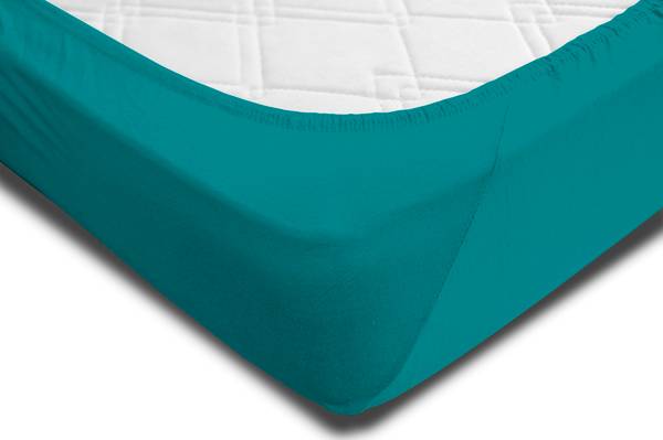 Bettlaken petrol 140-160x220 cm Heavy Blau - Jersey - 140 x 4 x 220 cm