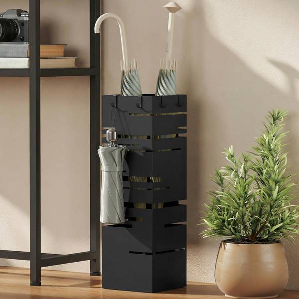 Regenschirmständer 837-725V00BK Schwarz - Metall - 16 x 49 x 16 cm