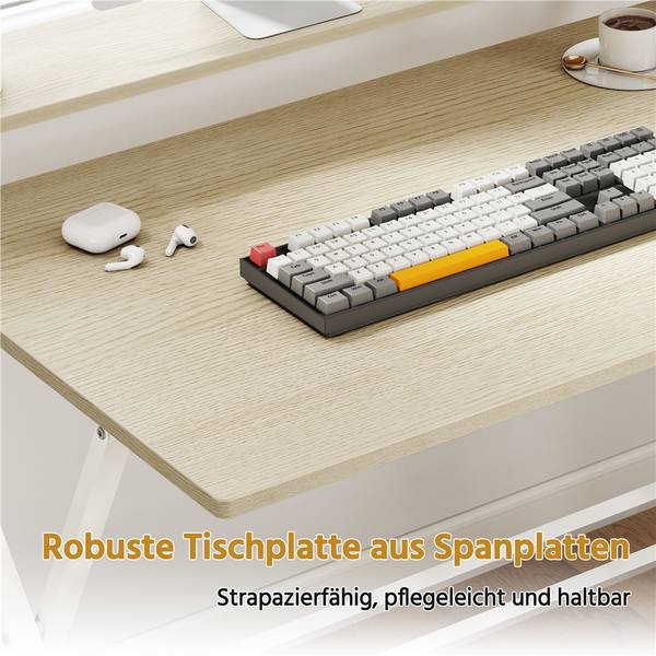 Computertisch ARJ41 Beige - Metall - 61 x 90 x 107 cm
