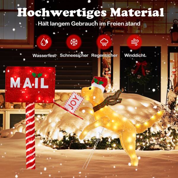 Weihnachtsbriefkasten OY46992PQDE Gelb - Metall - 21 x 108 x 168 cm