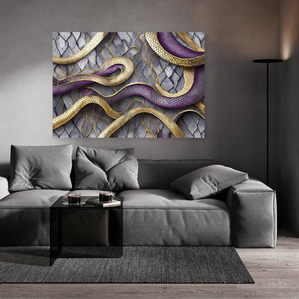 Wandbild schlange textur glamour 120 x 80 cm