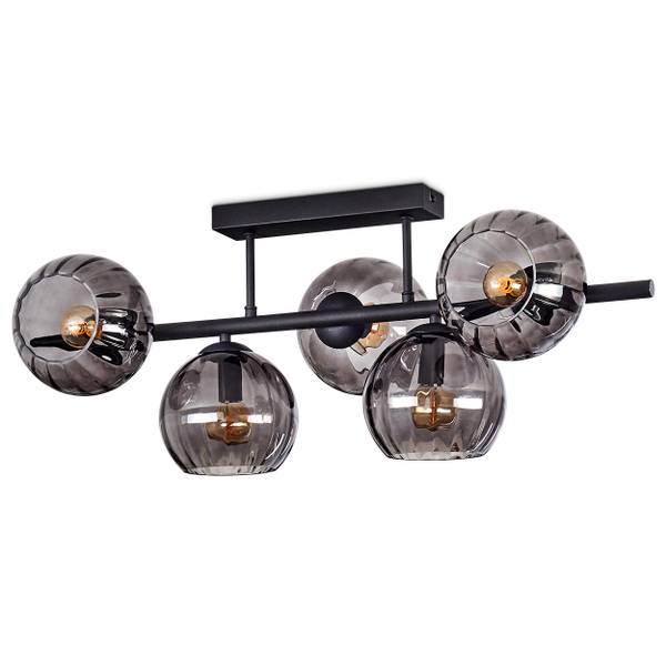 Deckenleuchte Cesaro Grau - Aluminium - Klarglas - 31 x 28 x 70 cm