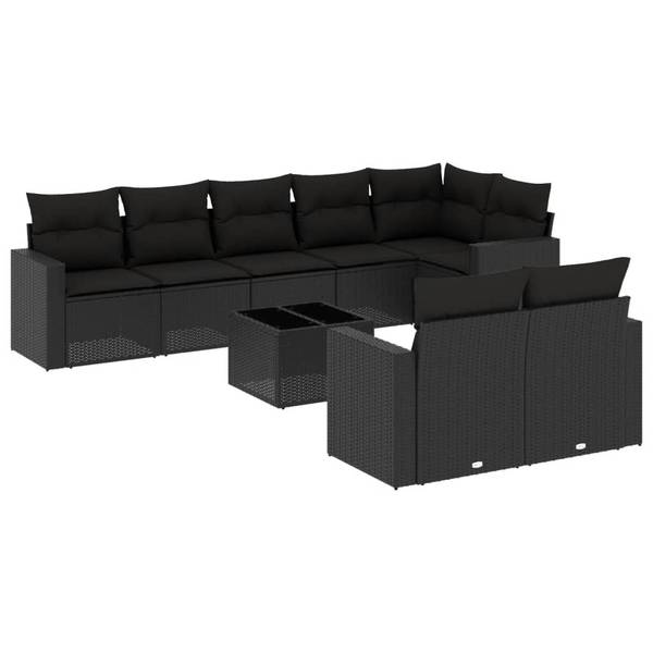 Garten-Lounge-Set 3034328-2 9-teilig Schwarz