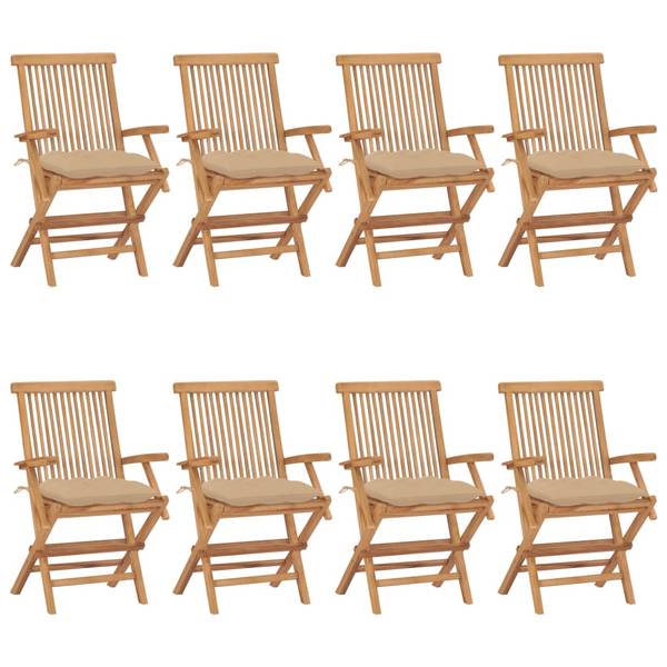 Chaise de jardin 3007214-5 (lot de 8) Beige