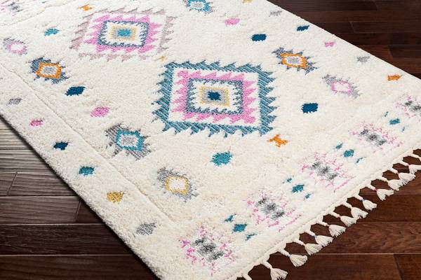 Hoogpolig Vloerkleed GALESBURG wit - polypropeen - 160 x 4 x 213 cm