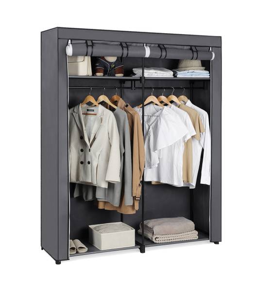 Stoffschrank Branville I Vliesgewebe / Eisen - Anthrazit - Grau