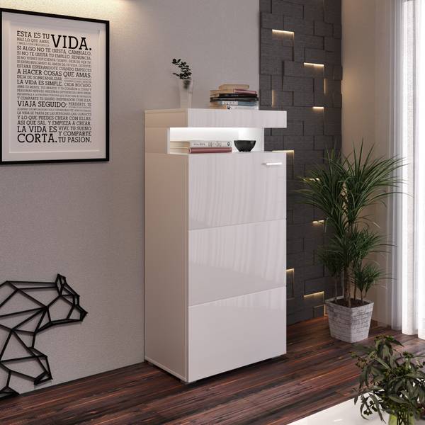 Standvitrine VANCOUVER W9.410 Weiß - Holzwerkstoff - 60 x 123 x 37 cm