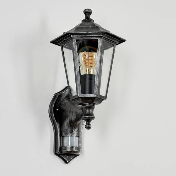 Außenwandleuchte Rivale Schwarz - Grau - Silber - Durchsichtig - 15 x 32 x 19 cm