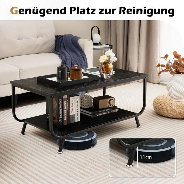Couchtisch HV10459 Schwarz - Holzwerkstoff - 55 x 47 x 105 cm
