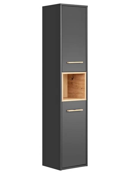 Hochschrank BORNEO Schwarz - Holzwerkstoff - 36 x 170 x 33 cm