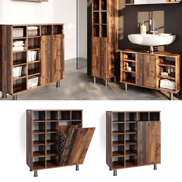Badschrank Fynn 36626 Eiche Rustikal Dekor