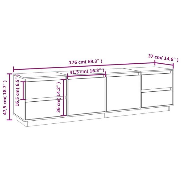 TV-Schrank 3017805 Pinie Honig Dekor