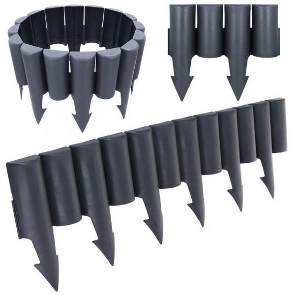 Gartenpalisade SET147 Grau - Kunststoff - 5 x 23 x 500 cm