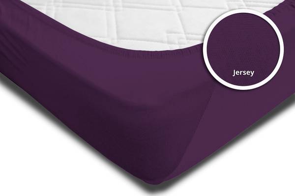 Spannbettlaken Jersey lila 200 x 200 cm Violett - Jersey - 200 x 25 x 200 cm