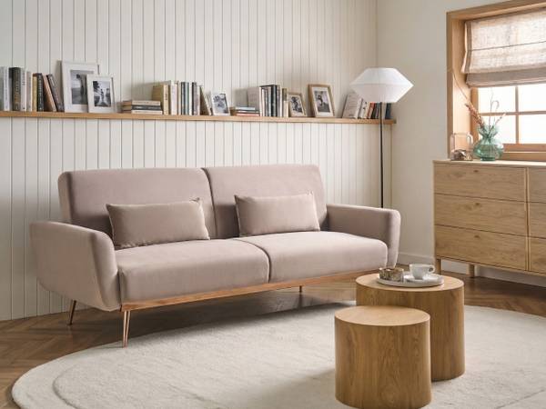 Sofa EINA 3-tlg Beige - Grau - Textil - 210 x 86 x 81 cm