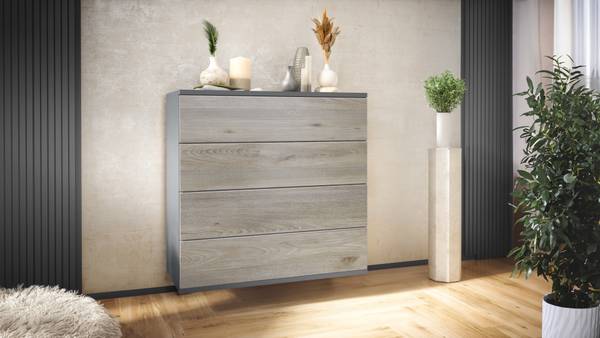 Kommode Pavos V3 hängend Eiche Grau Dekor