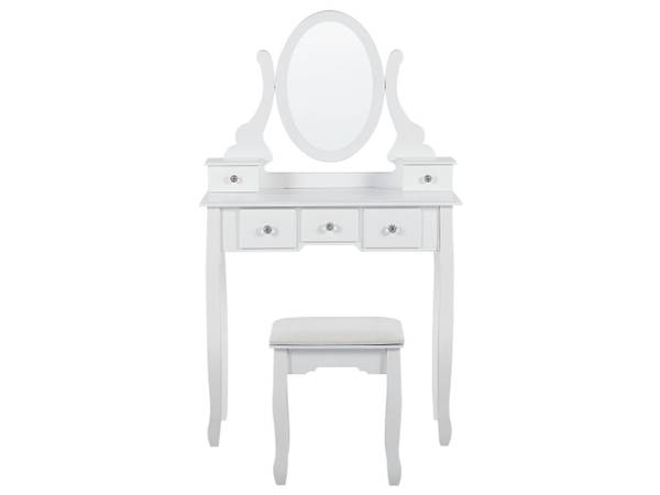 Coiffeuse GALAXIE Beige - Blanc - Bois manufacturé - 80 x 137 x 40 cm