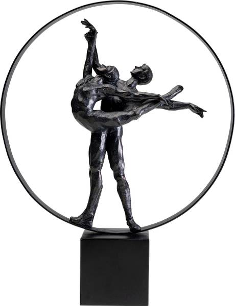 Deko Objekt Dancers Circle Schwarz - Stahl - 35 x 46 x 11 cm