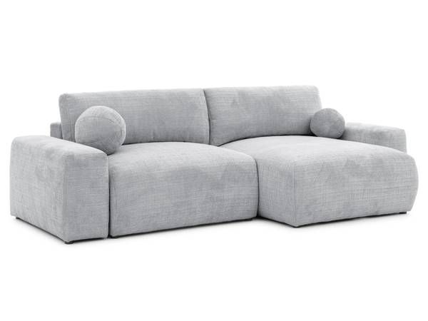 Hoekbank Puffy lichtgrijs - hoek vooraanzicht rechts - chenille