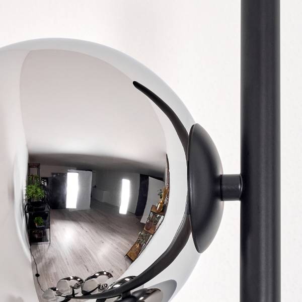 Stehlampe Recanati Grau - Silber - Metall - 17 x 160 x 83 cm