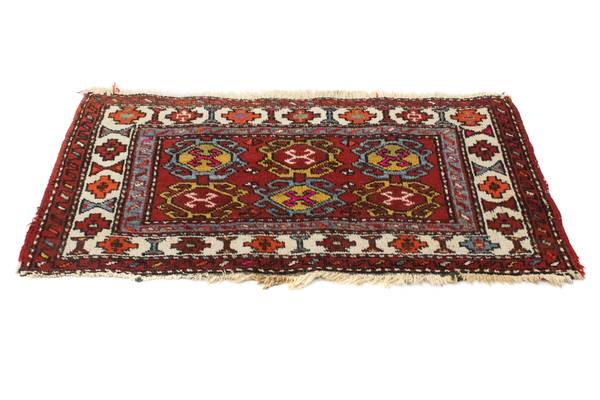 Handgeknüpft Kurzflorteppiche Rot - Wolle - 50 x 1 x 106 cm