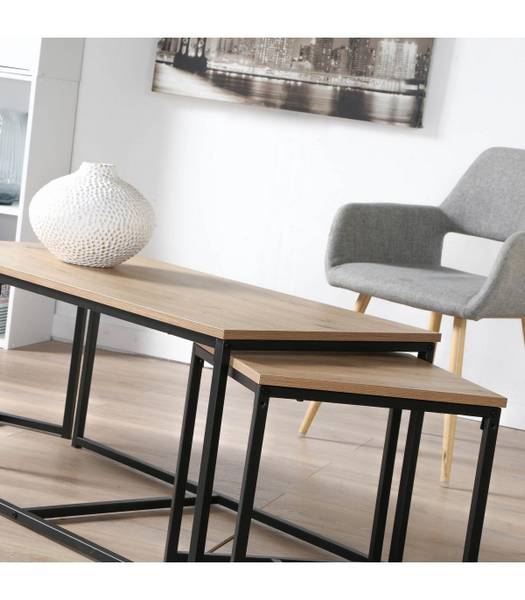 Couchtische 14507 3er Set Braun - Holzwerkstoff - 50 x 45 x 100 cm