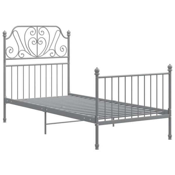 Cadre de lit 3009310 Gris - Largeur : 104 cm