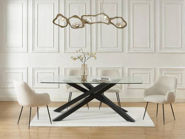 Esstisch METRILIA Schwarz - Glas - 200 x 75 x 100 cm