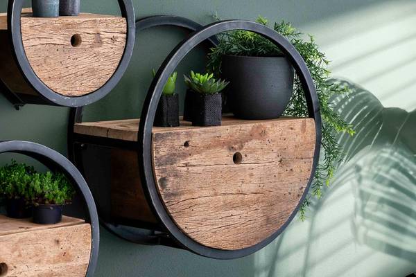Wandregal RADEL Braun - Massivholz - 50 x 50 x 25 cm